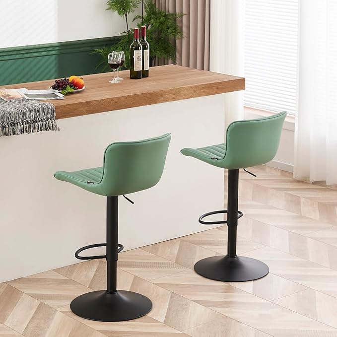 YOUNUOKE Counter Height Bar Stools Kitchen Island Barstools Set of 2 Adjustable - Image 9