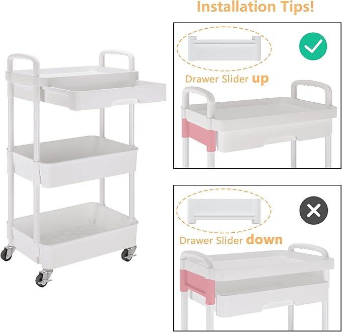 Calmootey 3-Tier Rolling Utility Cart - Image 6