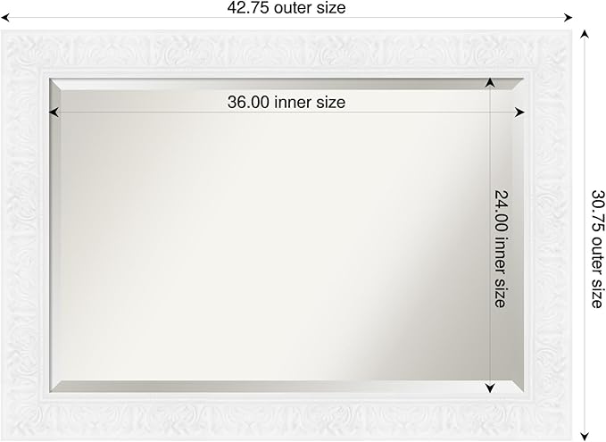 Amanti Art White Bathroom Mirror - Image 3