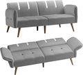 Shintenchi Sleeper Sofa Bed, Velvet Futon Folding Couch Bed by Shintenchi
