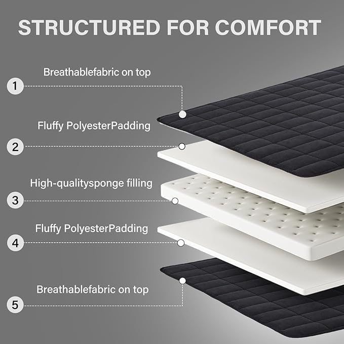 Welnow Japanese Futon Floor Mattress, Full Size Thick Tatami Mat Portable & - Image 3