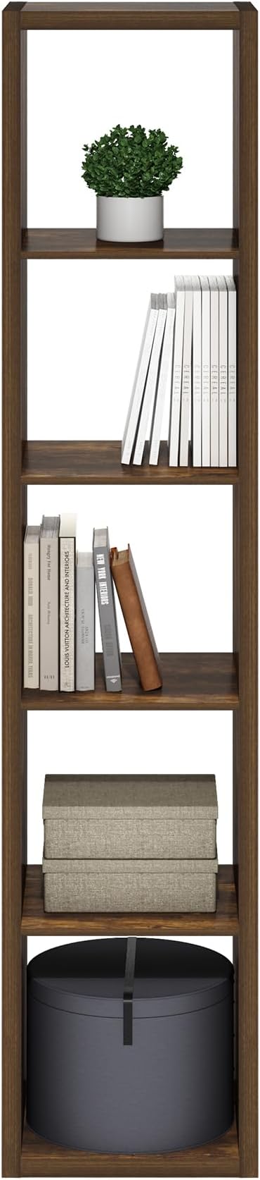 Furinno Cubicle Open Back Decorative Verticle Cube Storage Organizer, Amber Pine - Image 7
