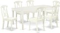 East West Furniture DOKE7-LWH-W 7 Piece Dining Set Consist of a Rectangle by EastWestFurniture
