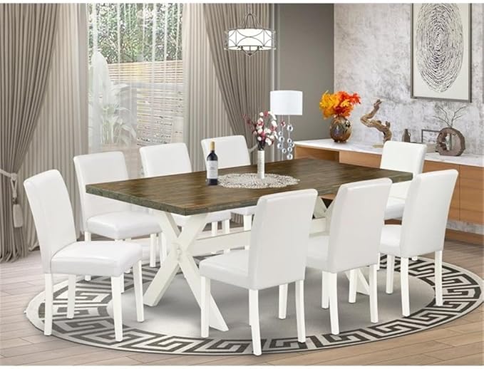 East West Furniture X077AB264-9 9 Piece Dining Room Furniture Set Includes a - Image 2
