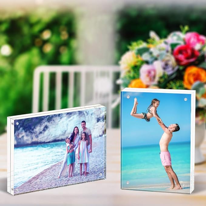 HELPLEX Acrylic Frames, 2 Pack 6x8, 24mm Thick, Free Standing - Image 5