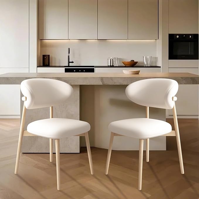 Upholstered Dining Chairs Set of 2, Mid Century Modern Kitchen Chairs by Aobalvn