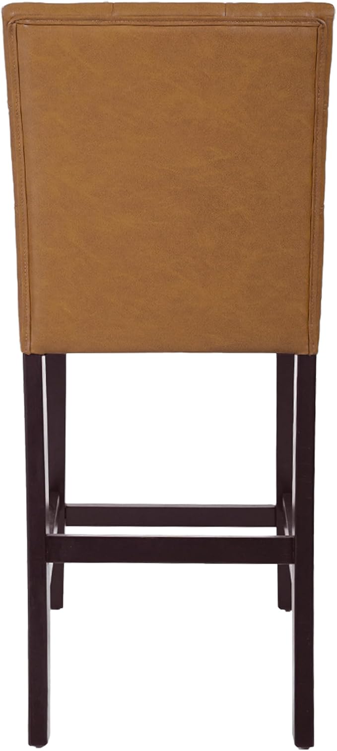 HomePop 24" Upholstered Button Tufted Leatherette Counter Height Barstool Chairs - Image 6