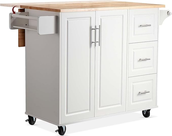 54" Rolling Kitchen Island Cart by Lyromix