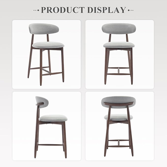Upholstered Counter Height Bar Stools Set of 6, Kitchen Island Stools - Image 7