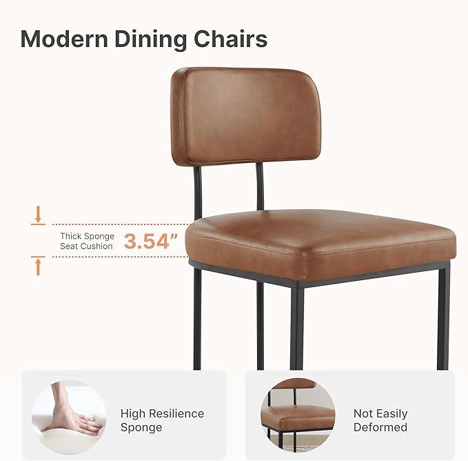 Dining Chairs Set of 6, Upholstered Modern Kitchen Chairs - Image 4