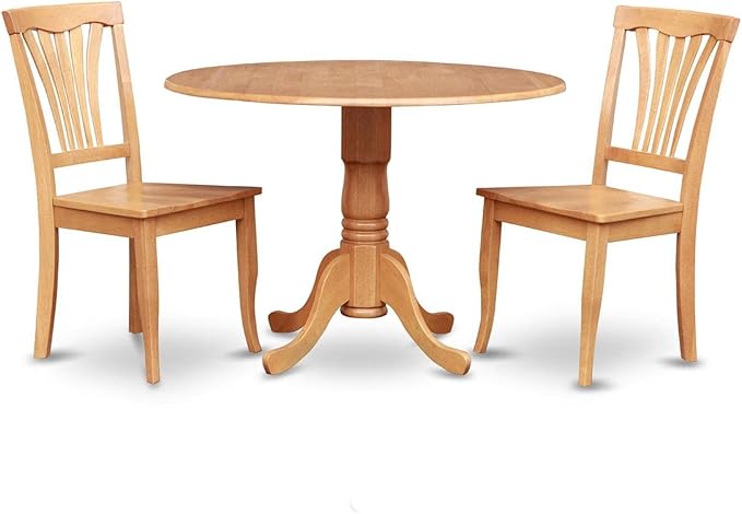 East West Furniture DLAV3-OAK-W 3 Piece Dining Room Furniture Set Contains a by EastWestFurniture