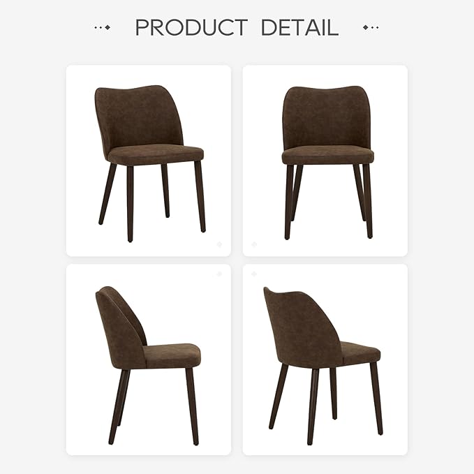 COLAMY Upholstered Dining Chairs Set of 2, Modern PU Leather Dining Room - Image 6