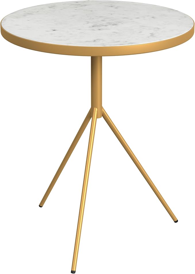 HomePop Marble Top End/Side Round Table - Image 6