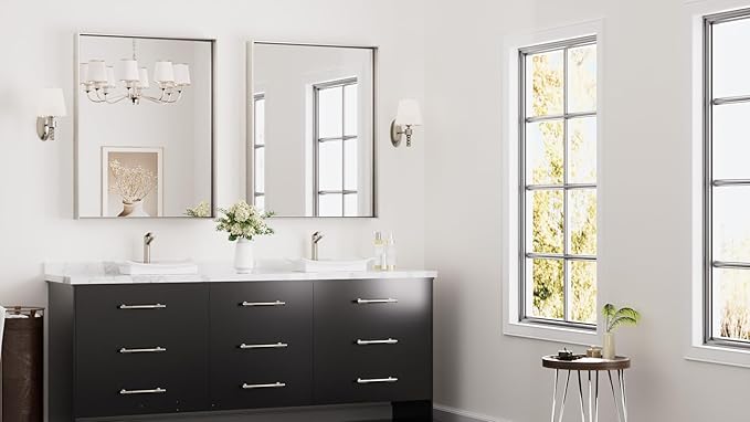 Keonjinn Brushed Nickel Bathroom Mirror - Image 2