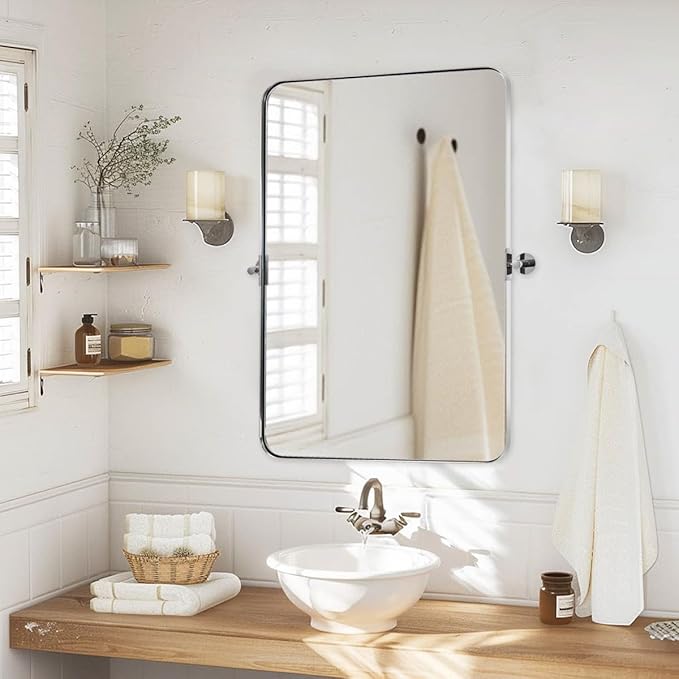 MOON MIRROR Polished Chrome Pivot Mirror - Image 6