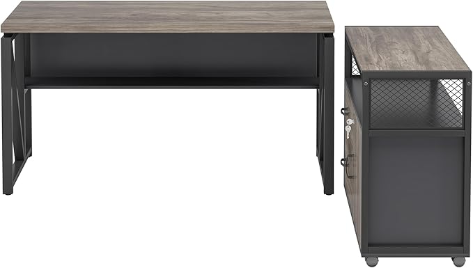 Tribesigns Office Desk with Drawers Sets, 55 inches L Shaped Computer Desk with - Image 8
