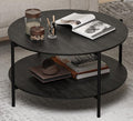 Round Coffee Table, 2-Tier 32.9" Circle Coffee Tables by Kasrikly