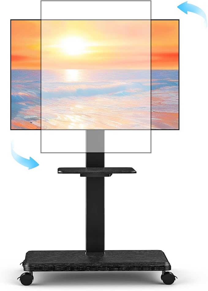 Mobile TV Stand with Wheels, Swivel Rolling TV Stand by Unknown