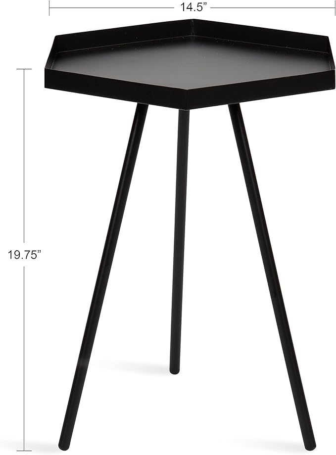 Kate and Laurel Kashvi Modern Side Table; 17 x 15 x 20; Black; Decorative - Image 3