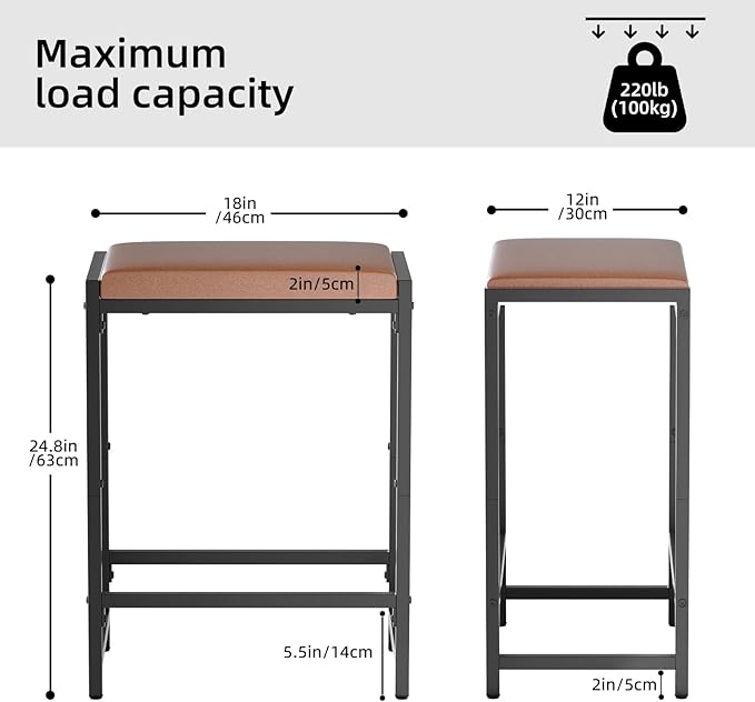 Bar Stools, Bar Chairs, Counter Height Bar Stools, Kitchen Counter Stools - Image 2