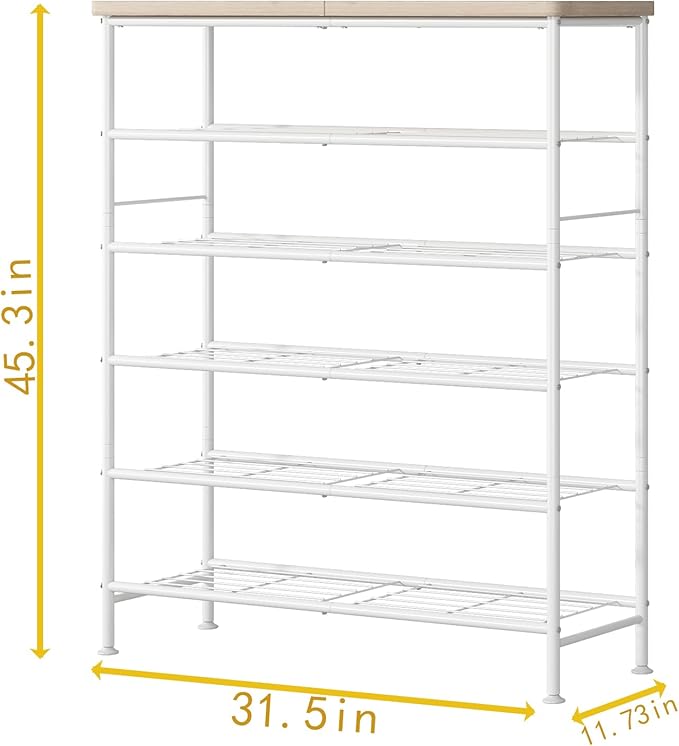 Shoe Rack Organizer 6 Tier for Closet Entryway Free Standing Metal Storage Shoe - Image 3