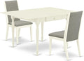East West Furniture MZLA3-LWH-06 3 Piece Kitchen Table & Chairs Set Contains a by EastWestFurniture
