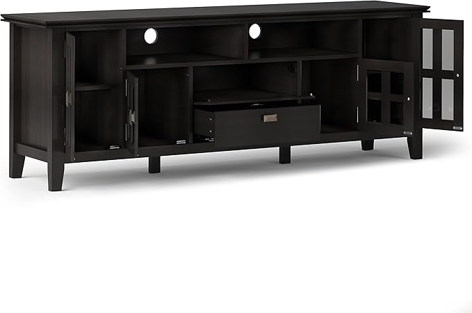 SIMPLIHOME Artisan SOLID WOOD 72 Inch Wide Transitional TV Media Stand in - Image 3