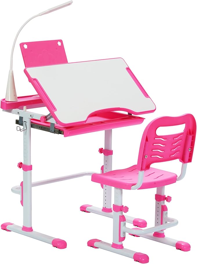 Real Relax Kids Desk and Chair Set, Children's Multifunctional School Tables by RealRelax