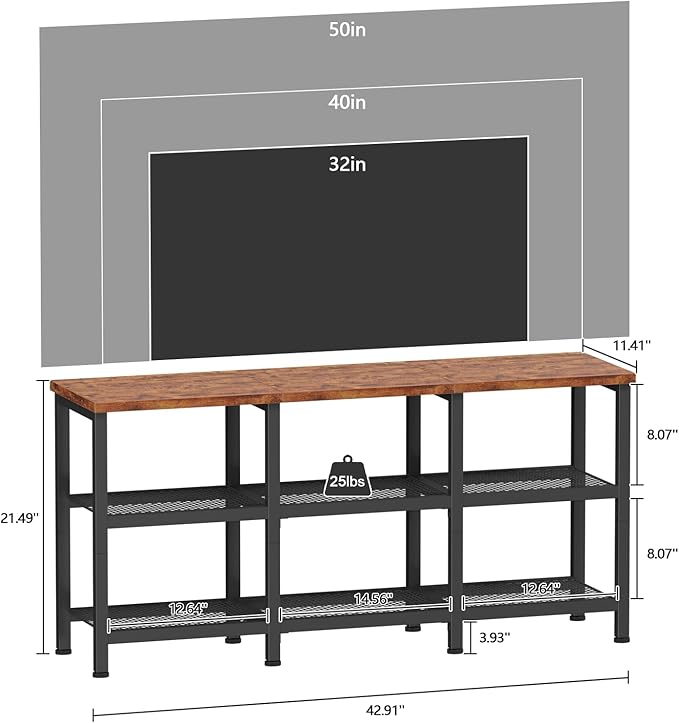 Furologee TV Stand, Small Media Console Table - Image 2