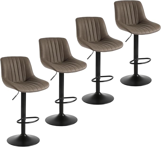 Bar Stools Set of 4, Swivel Counter Height Barstools by Youhauchair