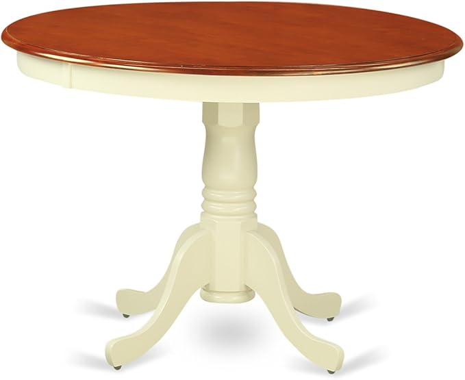 East West Furniture HLIP3-BMK-W 3 Piece Dining Set Contains a Round Dining Room - Image 4