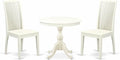 East West Furniture AMIP3-LWH-W 3 Piece Dining Room Table Set Contains a Round by EastWestFurniture
