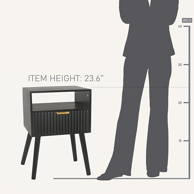 Black Nightstand, Modern Bedside Table - Image 4