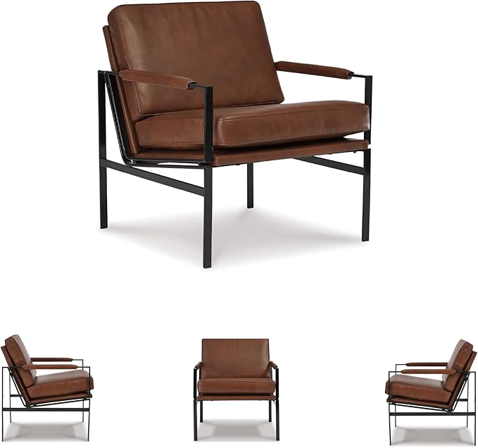 Signature Design by Ashley Puckman Mid-Century Modern Leather Accent Chair - Image 6