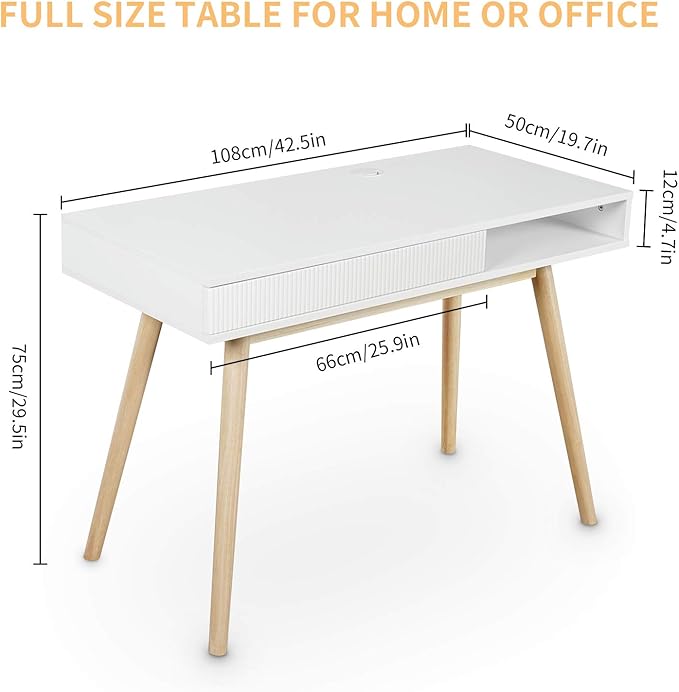 Artswish 42" Wood Modern Office Desk - Image 2
