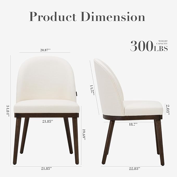 COLAMY Upholstered Dining Chairs Set of 2, Large Dining Room Kitchen Chairs - Image 2