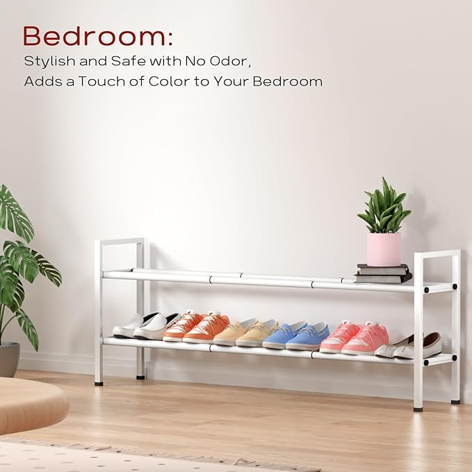 Bumusty 2-Tier Long Expandable Shoe Rack - Image 4
