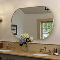 ANDY STAR Brushed Gold Bathroom Mirror, 48 x 30 Inch Oval Vanity Mirror by ANDYSTAR