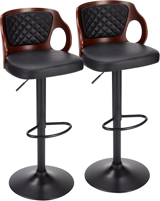VECELO Bar Stools Set of 2, Adjustable Counter Height Stools - Image 9