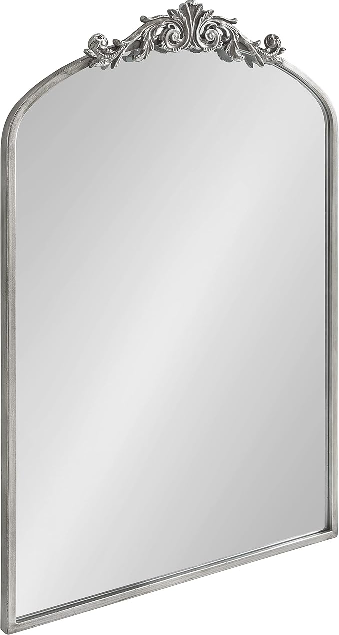 Kate and Laurel Arendahl Traditional Arch Mirror, 24 x 36, Antique Silver by KateandLaurel