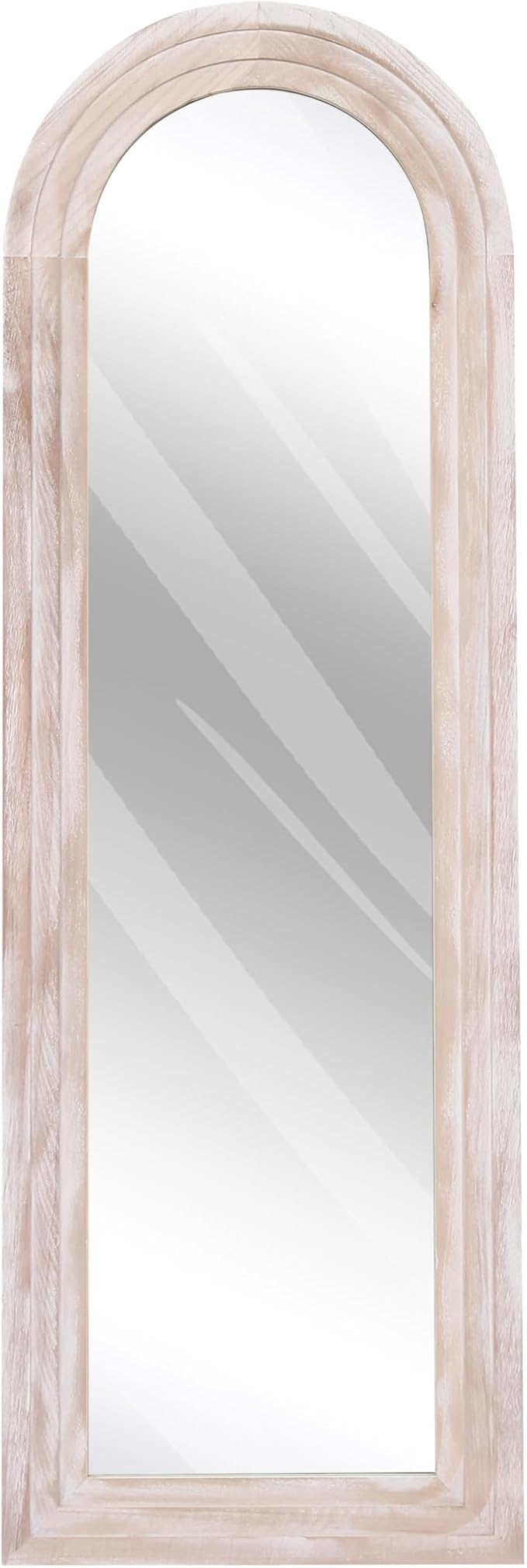 Arched Full Length Mirror with Solid Wood Frame, 65x22 Farmhouse Wall Mirror - Image 9