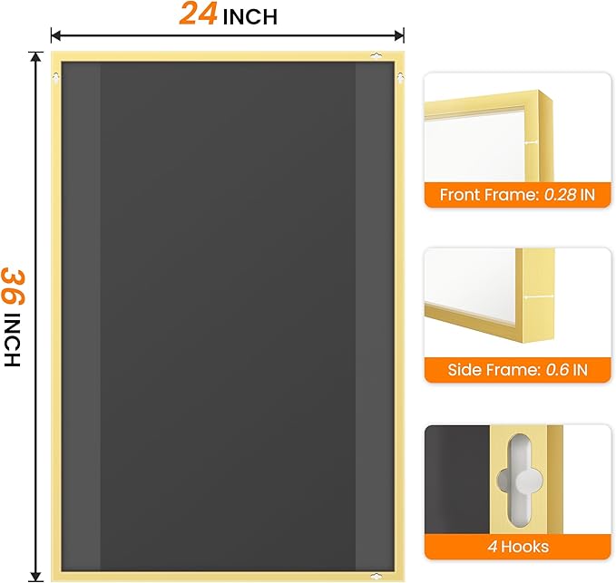 Bathroom Vanity Mirror for Wall, HD Shatterproof Glass, Hangs Horizontally or - Image 8