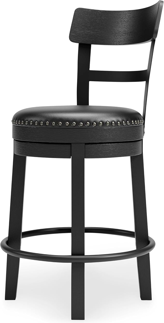 Signature Design by Ashley Valebeck Faux Leather Pub Height Swivel Barstool - Image 4