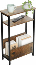 7.1" Narrow Side Table for Small Spaces, 3 Tier Small End Table by THUMEYE