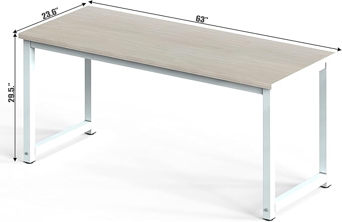 NSdirect Large Office Desk for Home Office, Large 63" Computer Desk Table - Image 2