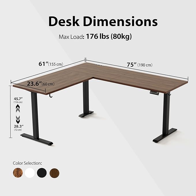 Agilestic L-Shaped Standing Desk Adjustable Height, Electric Corner Standing - Image 3