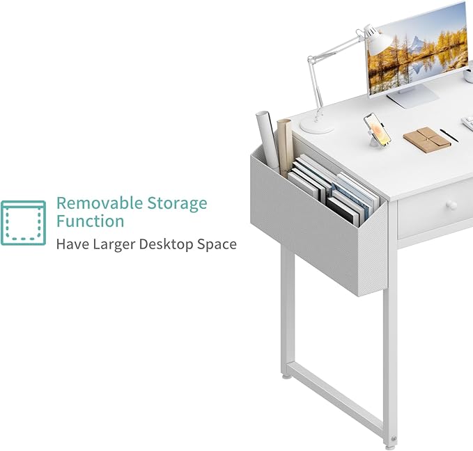 Lufeiya Small White Computer Desk - Image 8