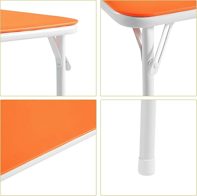 VECELO Kids Folding Activity Table and Chairs 5 Pcs Set, - Image 3