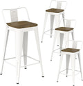 White Bar Stools Set of 4, Metal Bar Stools by Vinahomar