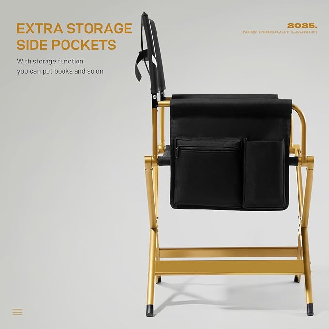 EVER ADVANCED Aluminum Directors Chair, Folding Studio Movie Chairs Camping - Image 6